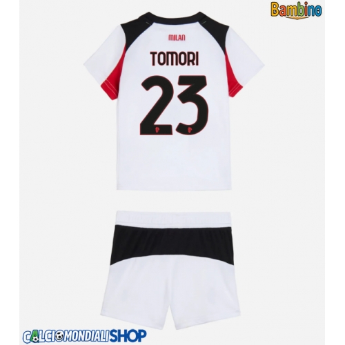 Maglie da calcio AC Milan Fikayo Tomori #23 Seconda Maglia Bambino 2025-26 Manica Corta + Pantaloni corti)